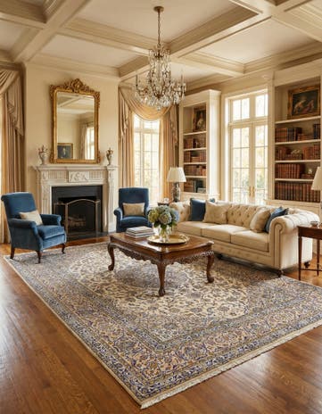 9' 10 x 13' 5 Kashan Wool Rug