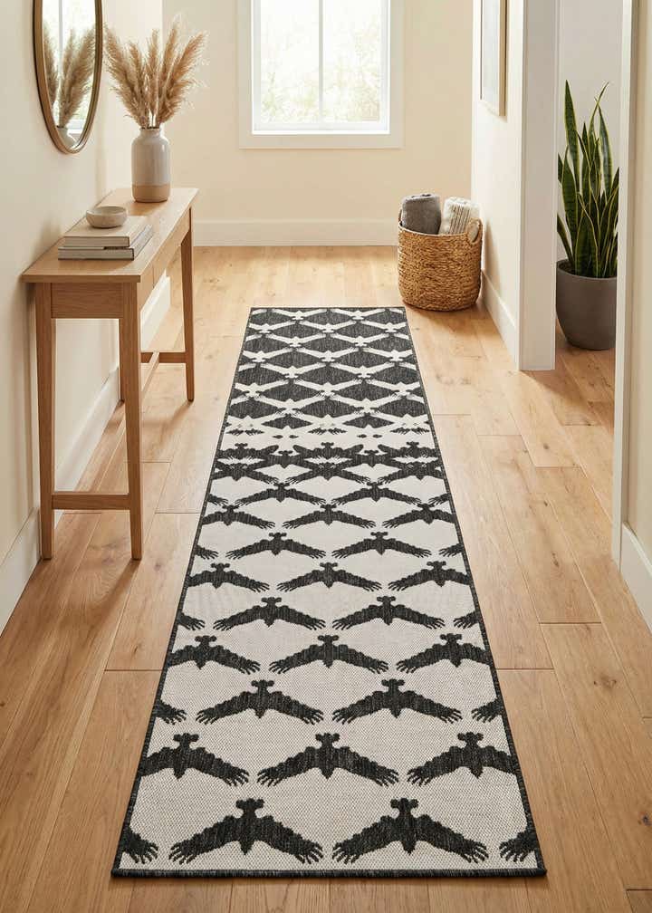 2' 7 x 12' Easy-Clean Modern Indoor / Outdoor Runner Rug