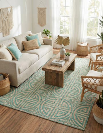 6' 1 x 9' Hand Woven Chenille Jute Rug