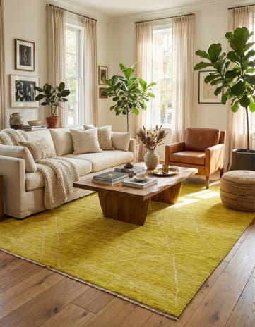 8' x 10' 2 Hand Knotted Moroccan Wool Rug