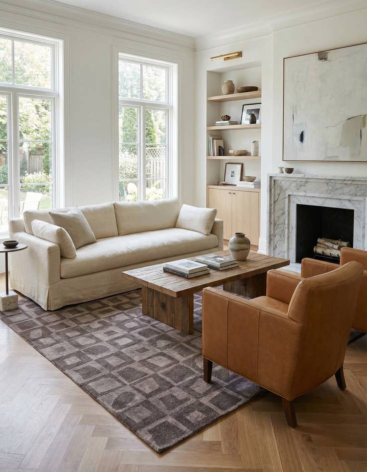 Detail image of 5' 9 x 8'  Hand Knotted Darya Wool Rug