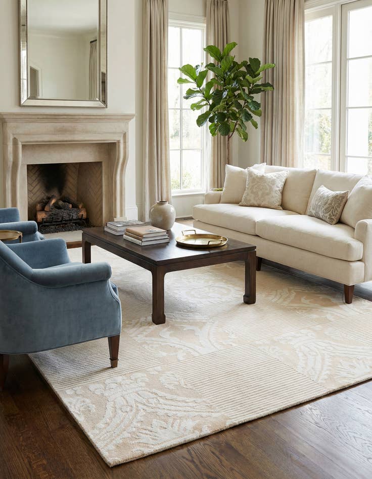 Detail image of 5' 9 x 8'  Hand Knotted Darya Wool Rug