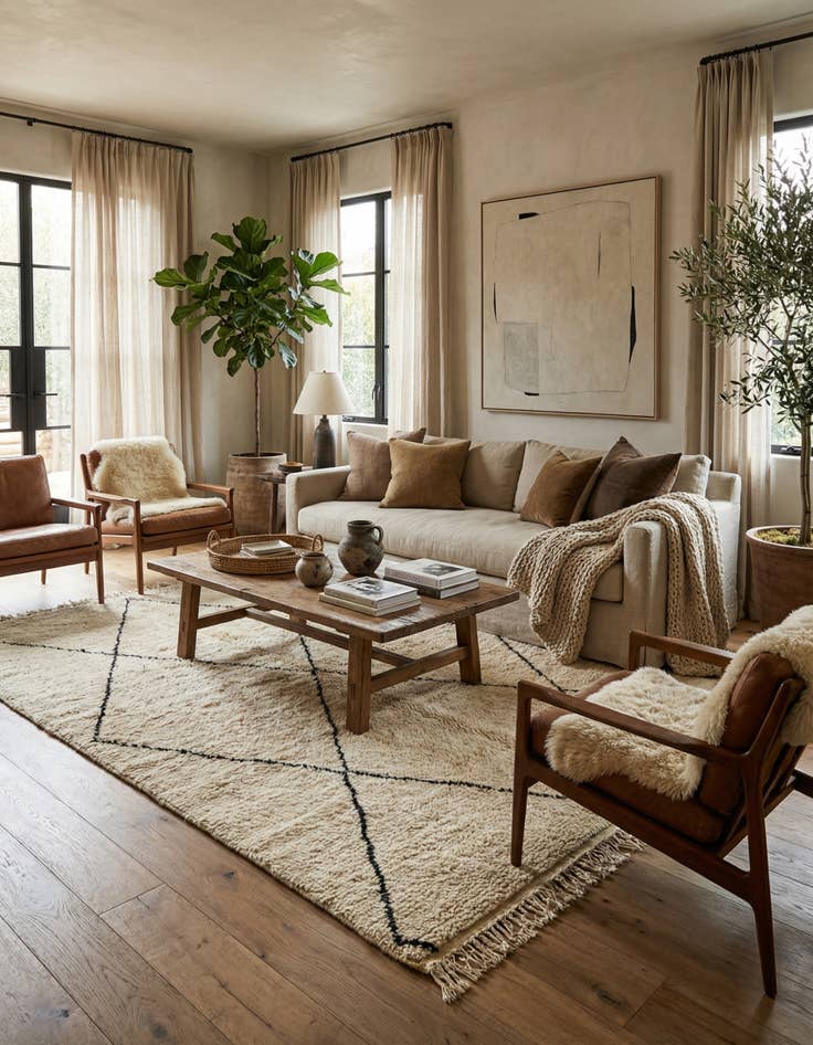 Detail image of 5' 5 x 8' 5 Berber Rug