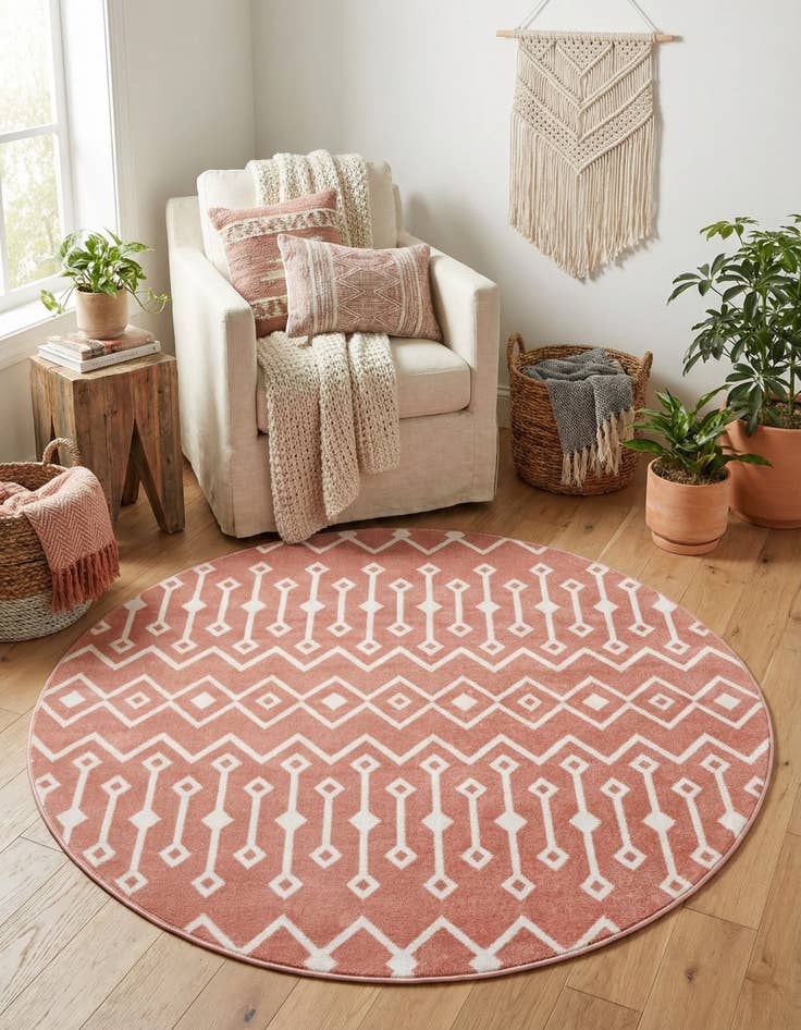 Detail image of  3' x 3' Bohemian Trellis Round Rug