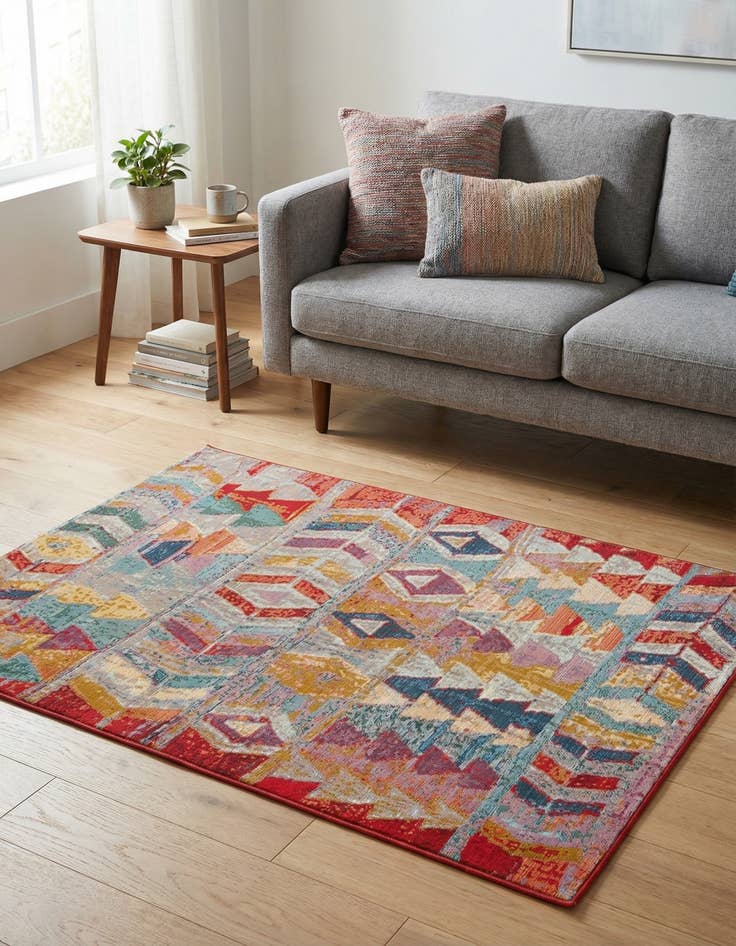 Detail image of 1' 4 x 1' 4  Washable Modern Indoor / Outdoor Sample Rug