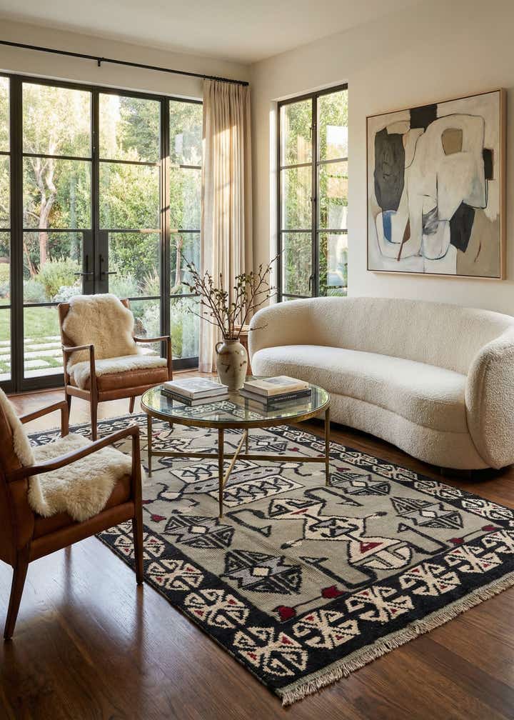 5' 2 x 8' 8 Hand Knotted Darya Wool Rug