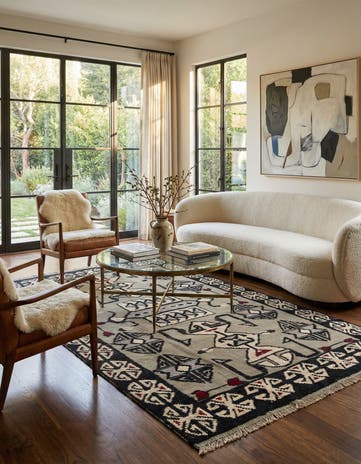 5' 2 x 8' 8 Hand Knotted Darya Wool Rug