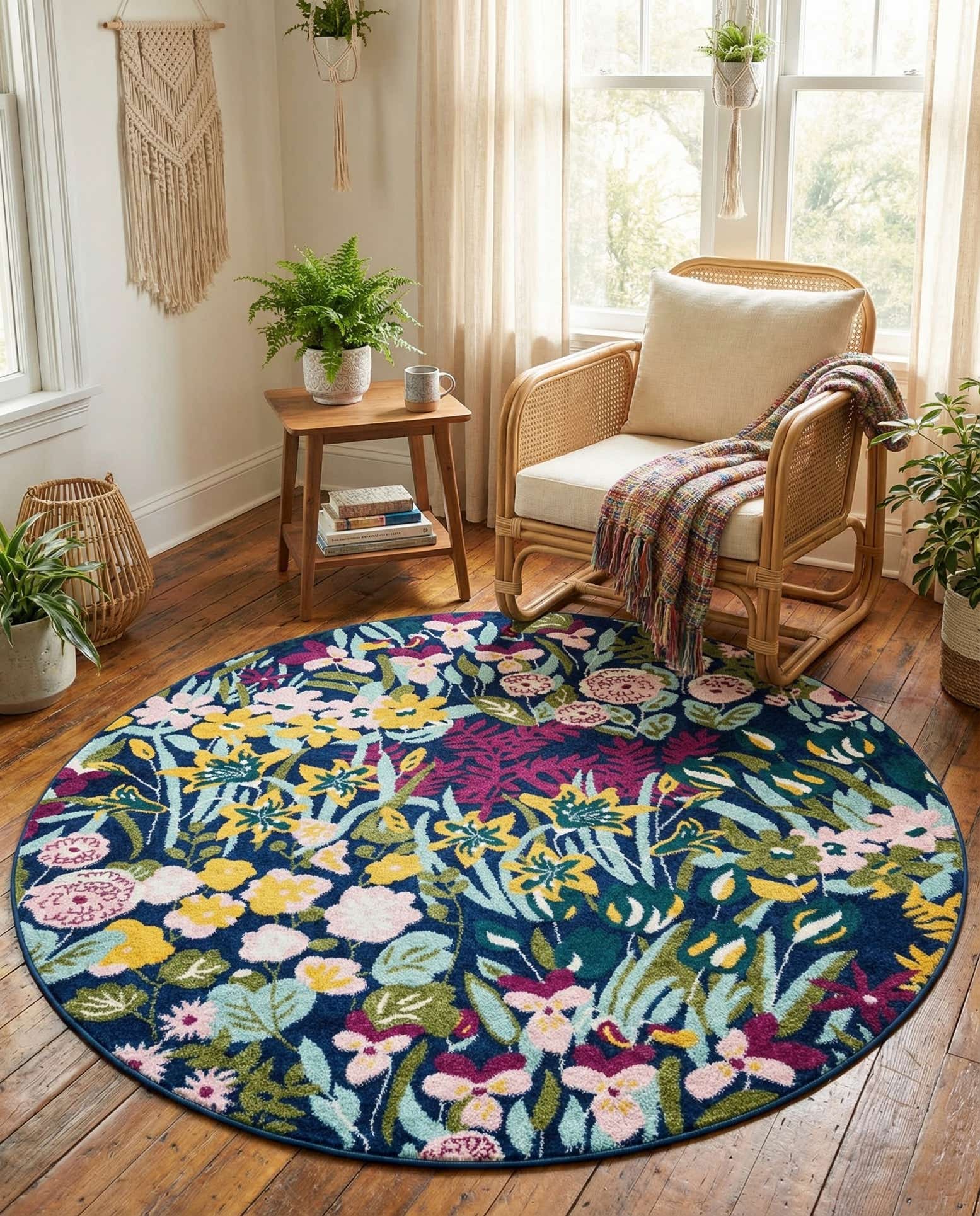 240cm x 240cm Bloom Rund Teppich