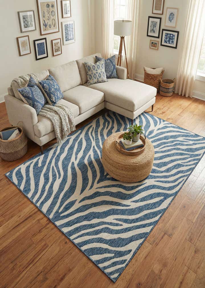 5' 3 x 8' Easy-Clean Safari Indoor / Outdoor Rug