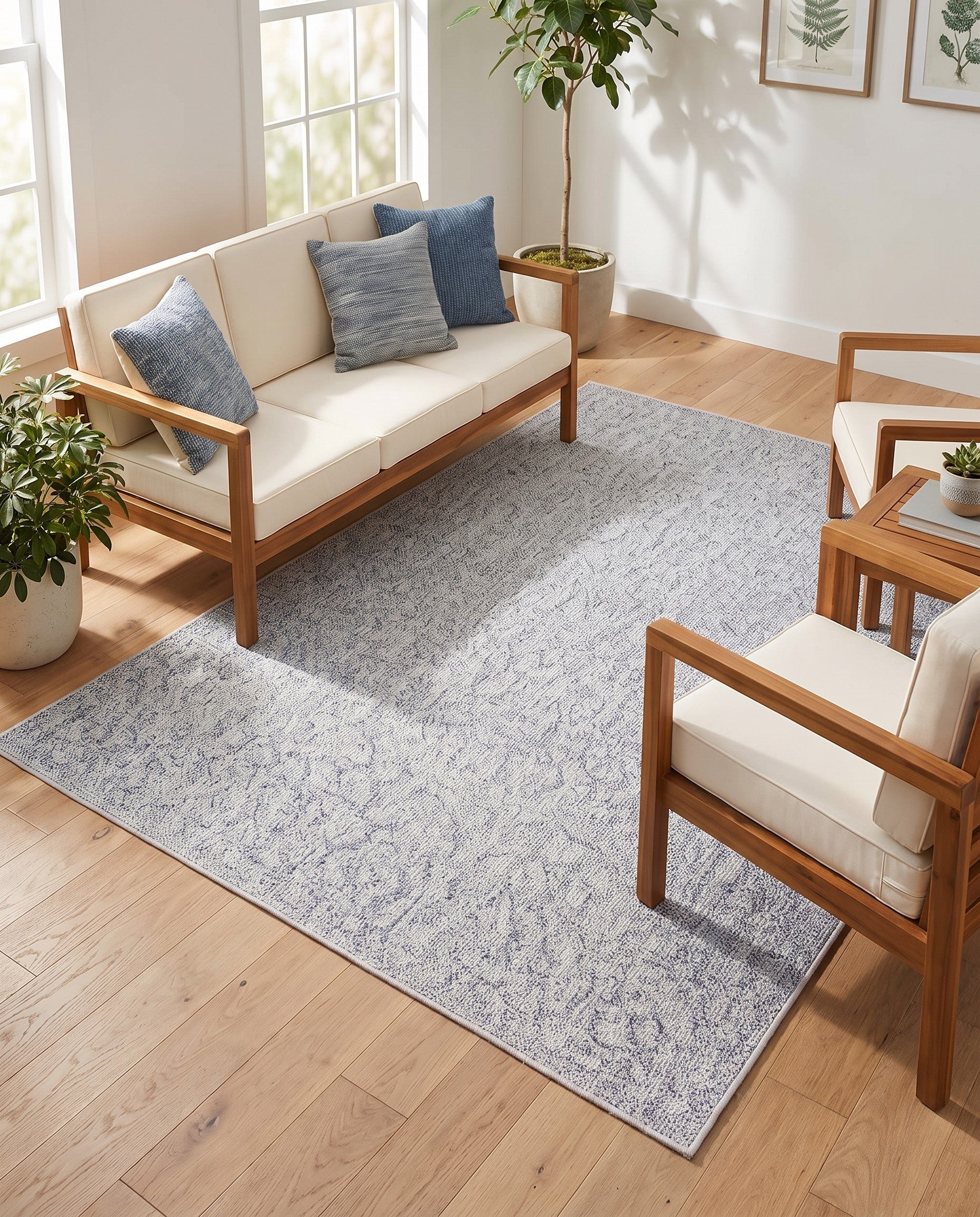 5' 2 x 7' 9 Easy-Clean Modern Indoor / Outdoor Rug