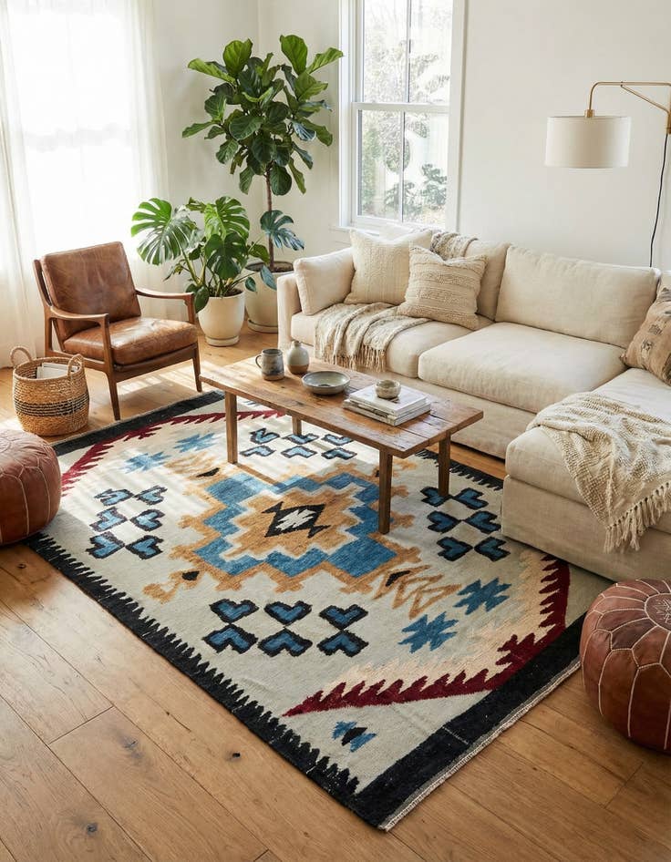 Detail image of 7' 6 x 10' 2  Hand Knotted Moroccan Wool Rug