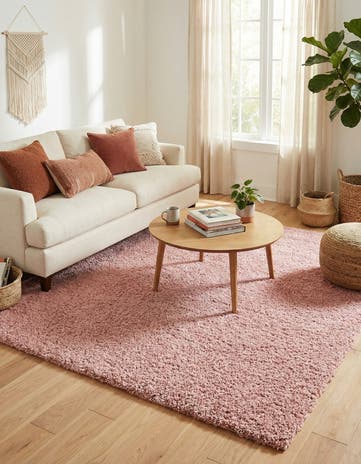 Pink Zermatt Shag Square Rug