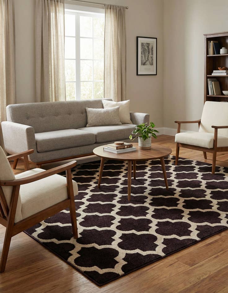 Detail image of  5' x 5' 8 Lattice Square Rug