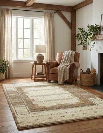 4' x 5' 10 Hand Knotted Kashkuli Gabbeh Wool Rug