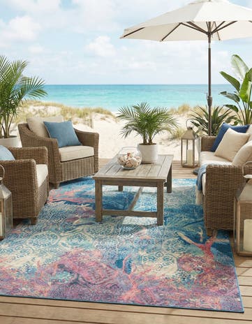 7' 10 x 11' Easy-Clean Coastal Indoor / Outdoor Rug
