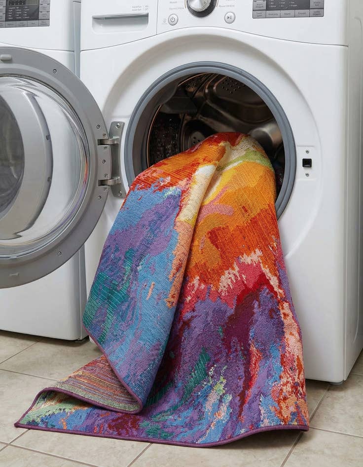 Detail image of 4' x 6'  Washable Modern Indoor / Outdoor Rug