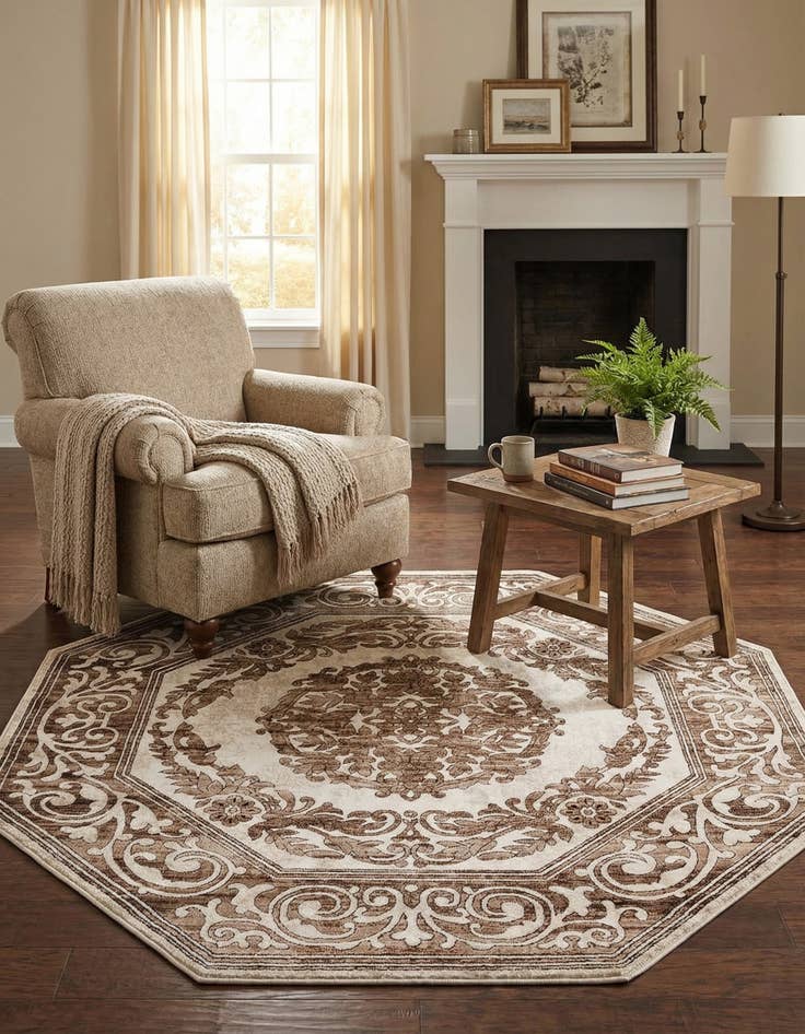 Detail image of 5' 3 x 5' 3 Hermitage Octagon Rug