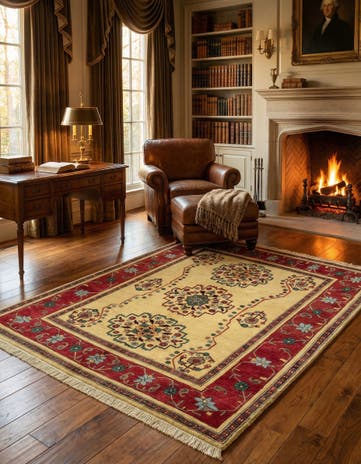 5' 5 x 6' 6 Hand Knotted Kashkuli Persian Rug