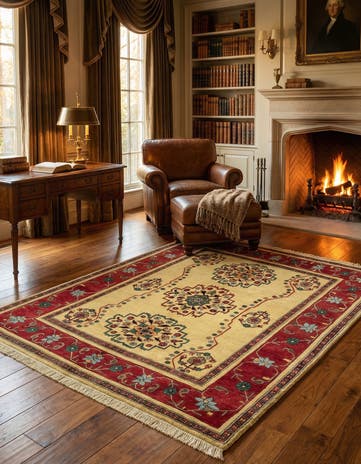 5' 5 x 6' 6 Hand Knotted Kashkuli Persian Rug