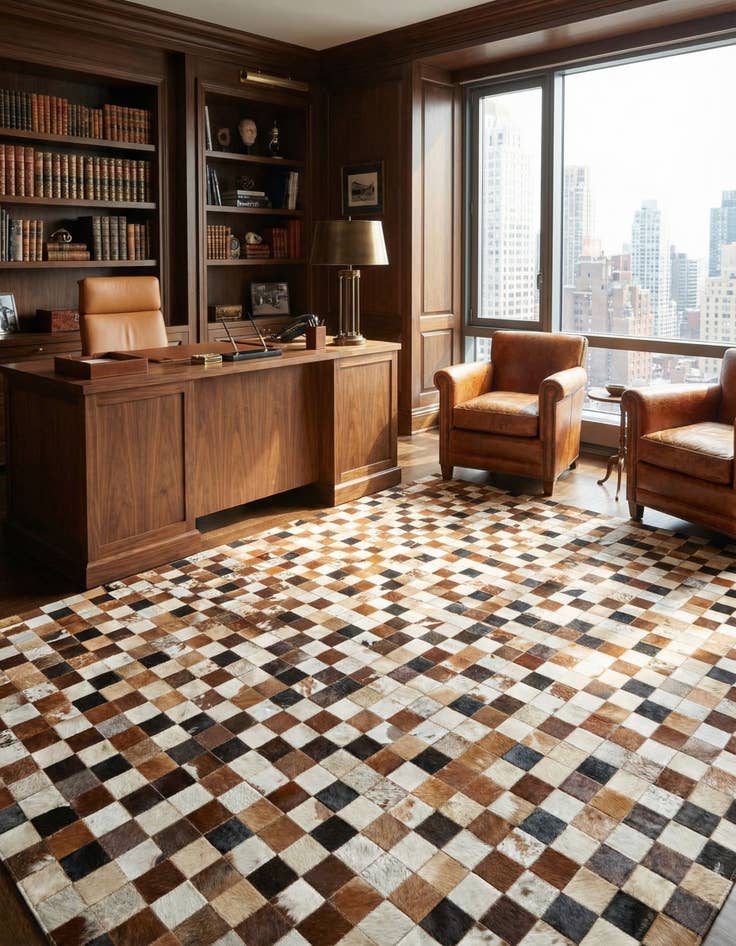 Detail image of  8' x 10' 2 Cowhide Leather Rug