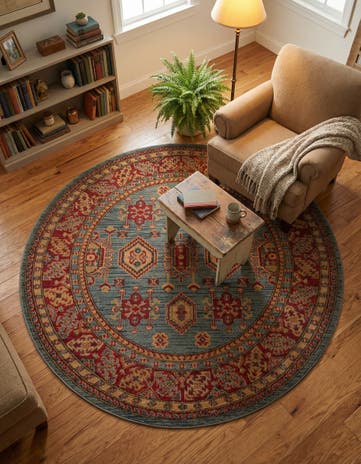 Light Blue Sara Round Rug