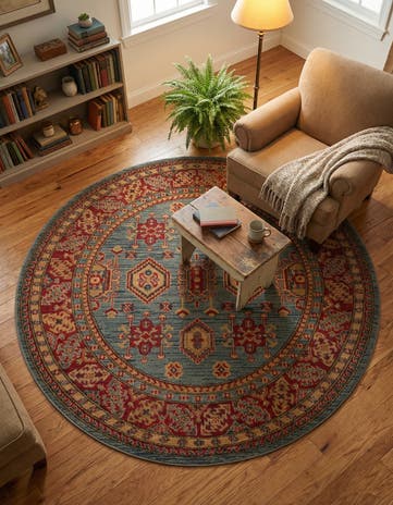 Light Blue Sara Round Rug
