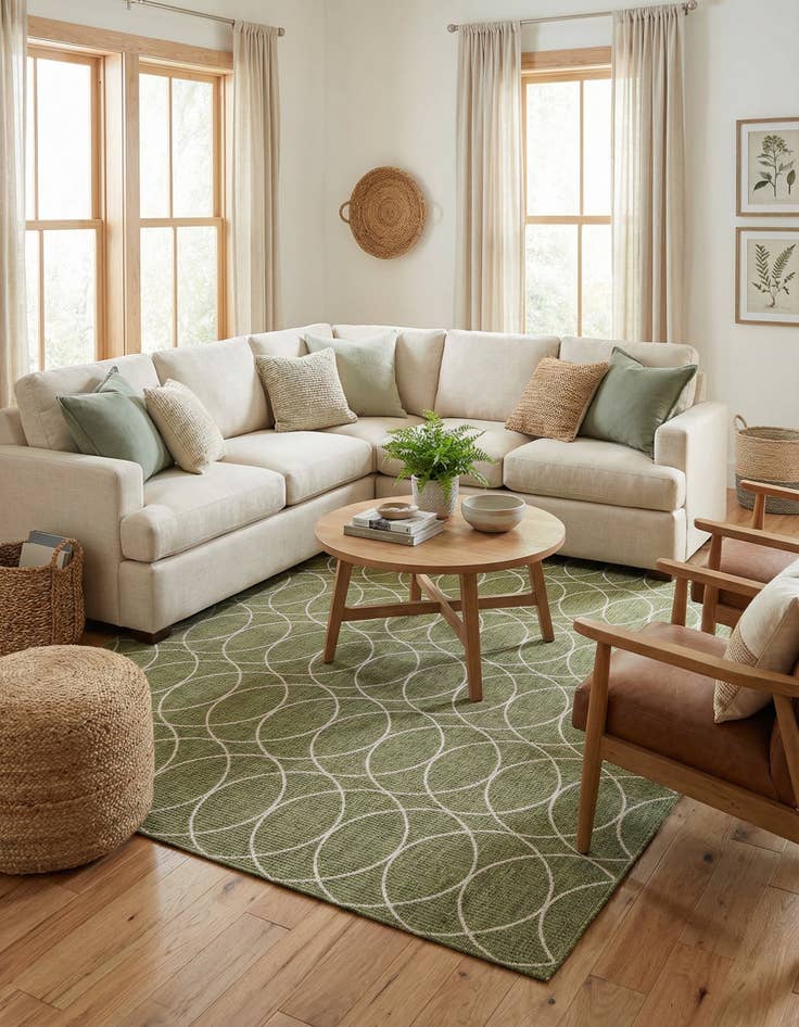 Detail image of 10' x 14'  Washable Trellis Indoor / Outdoor Rug