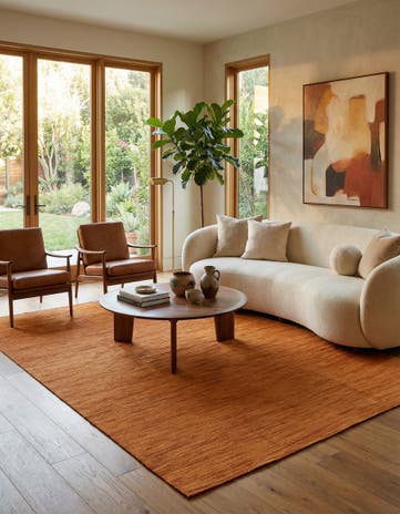 6' 4 x 9' 7 Hand Woven Kilim Modern Wool Rug