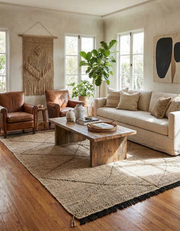 6' x 8' Hand Knotted Moroccan Wool Rug