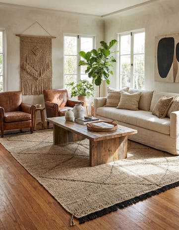 6' x 8' Hand Knotted Moroccan Wool Rug