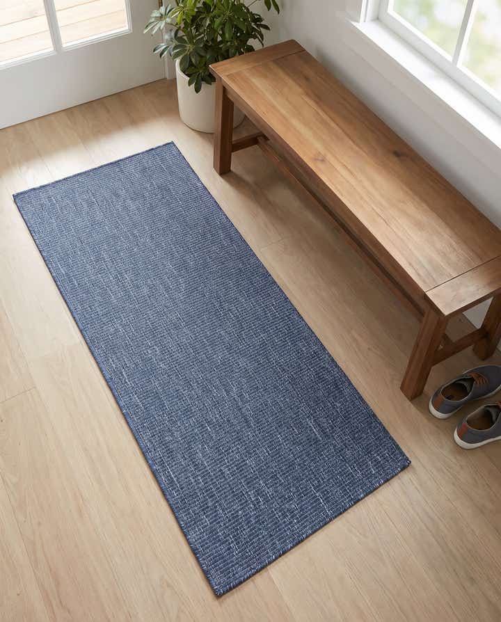 60cm x 155cm Easy-Clean Solid Indoor / Outdoor Runner Rug