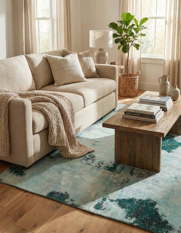 Detail image of 5' 8 x 6' 5  Hand Knotted Ultra Vintage Persian Wool Square Rug