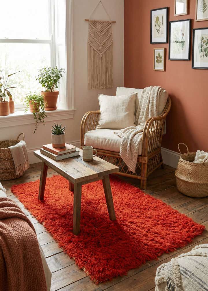 2' 4 x 4' 3 Hand Knotted Moroccan Wool Rug