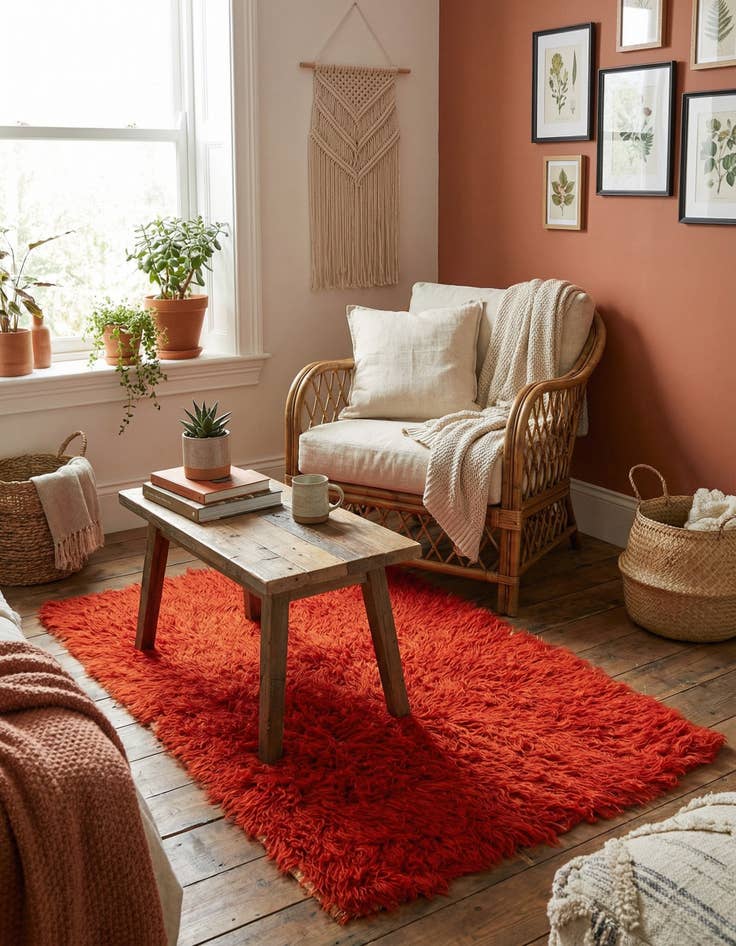 Detail image of 2' 4 x 4' 3 Hand Knotted Moroccan Wool Rug