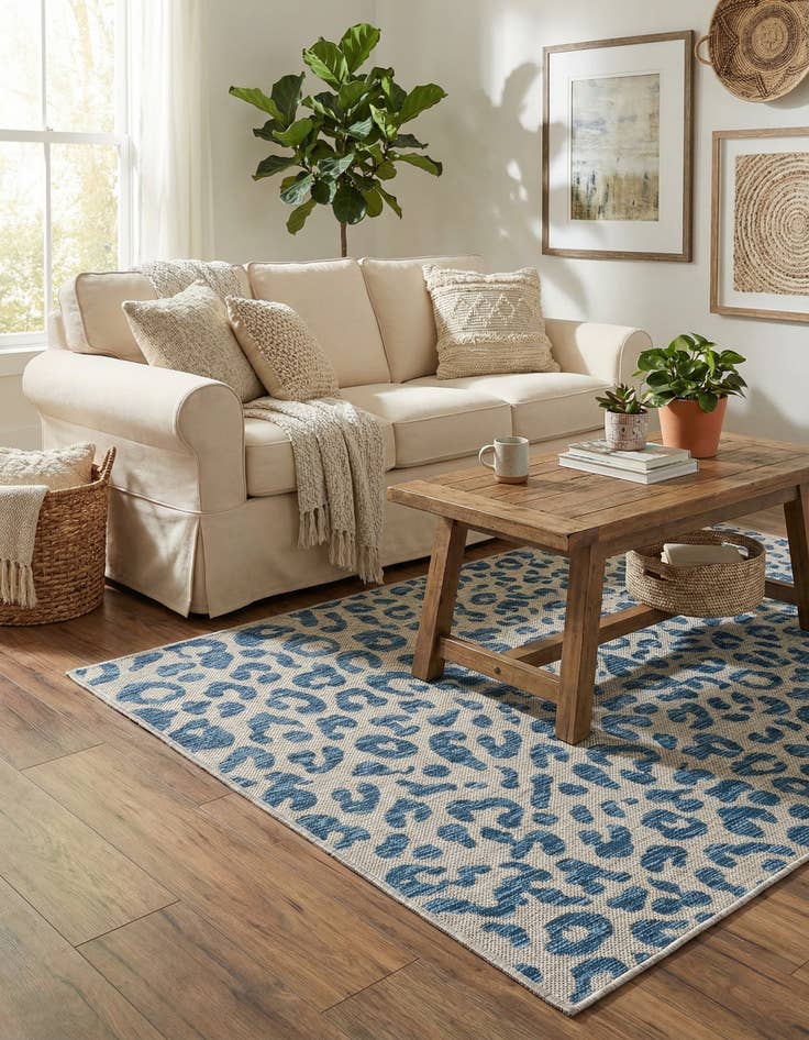 Detail image of 3' x 6'  Washable Safari Indoor / Outdoor Hearth Rug