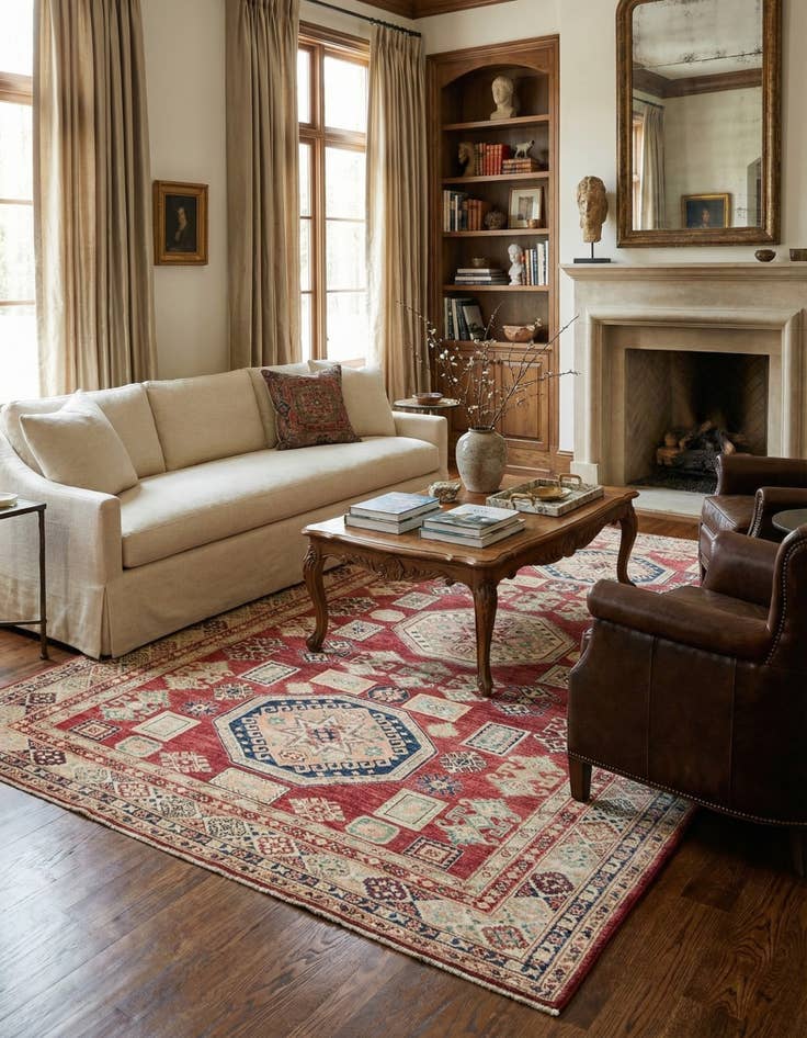 Detail image of 6' 9 x 9' 3  Hand Knotted Kazak Oriental Rug