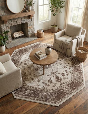 Cream Nepal Octagon Rug