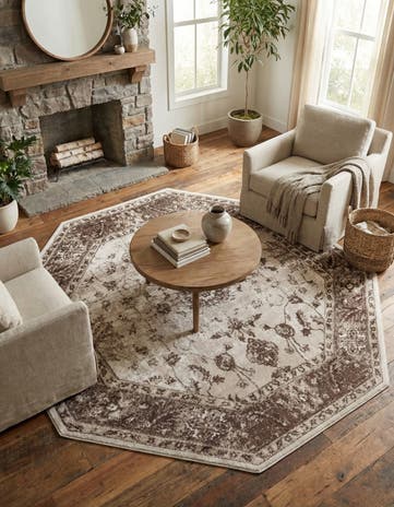 Cream Nepal Octagon Rug