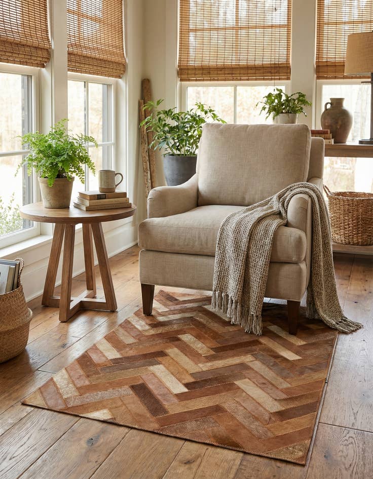 Detail image of 2' x 3' Cowhide Leather Rug