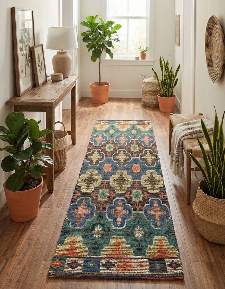 Detail image of 2' x 8' Chenille Jute Runner Rug