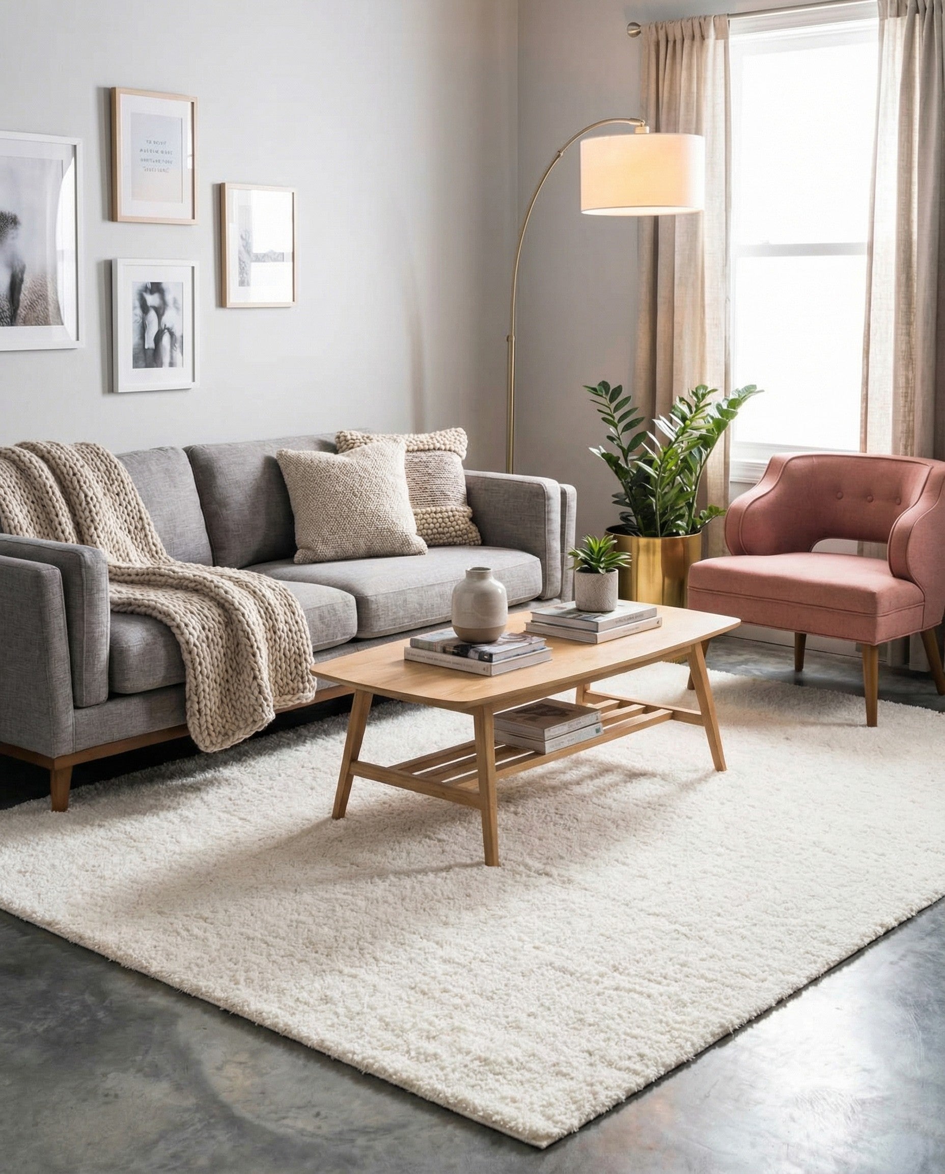  9' x 12' 2 Solid Shag Rug