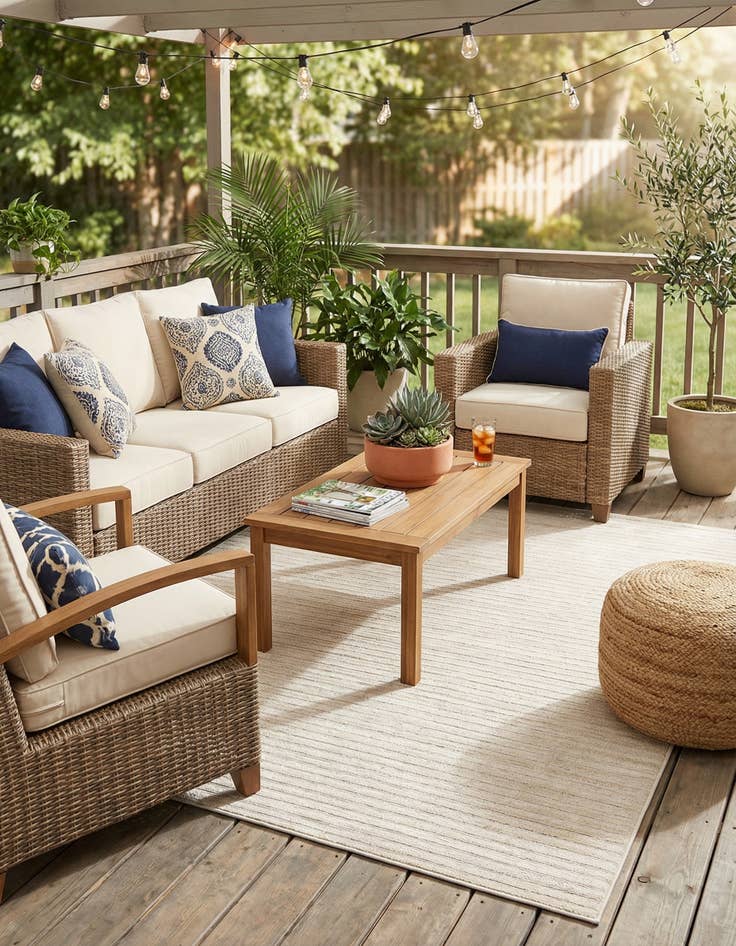 Detail image of 6' x 9'  Washable Sabrina Soto Indoor / Outdoor Rug