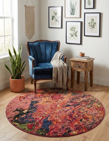 Washable Haerfest Round Rug