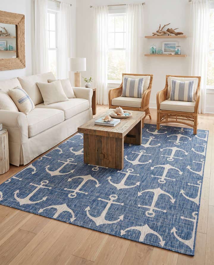 6' x 9' Easy-Clean Coastal Indoor / Outdoor Rug