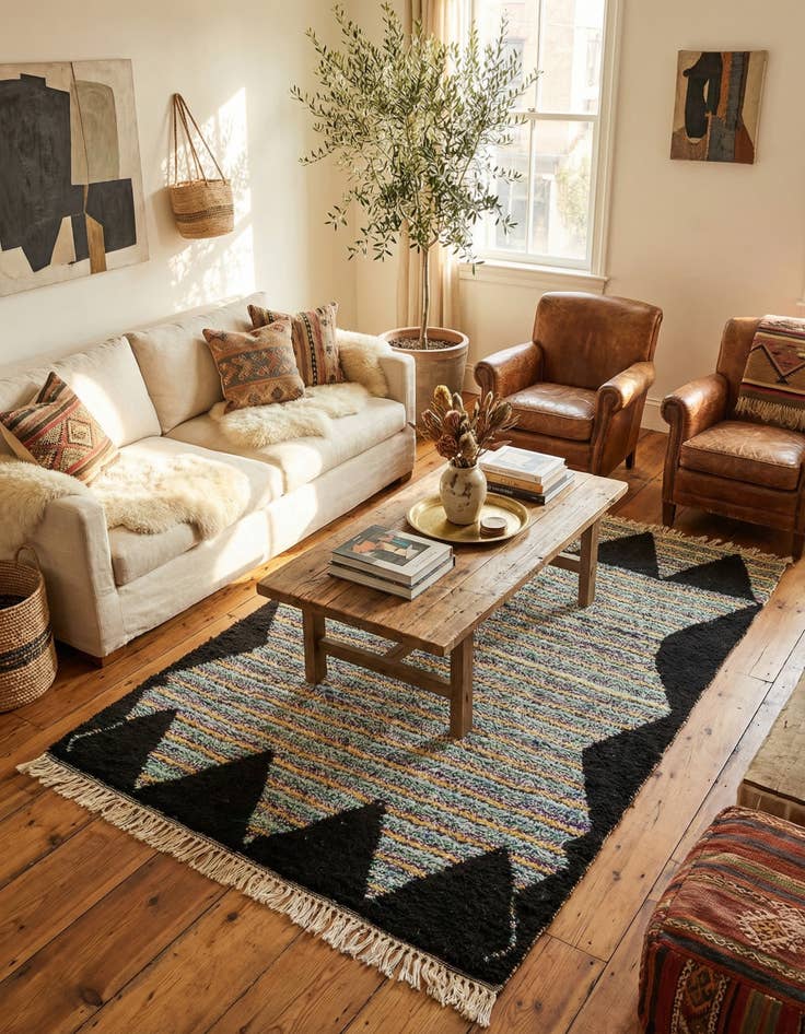 Detail image of 5' 5 x 8' 4  Hand Knotted Moroccan Wool Rug