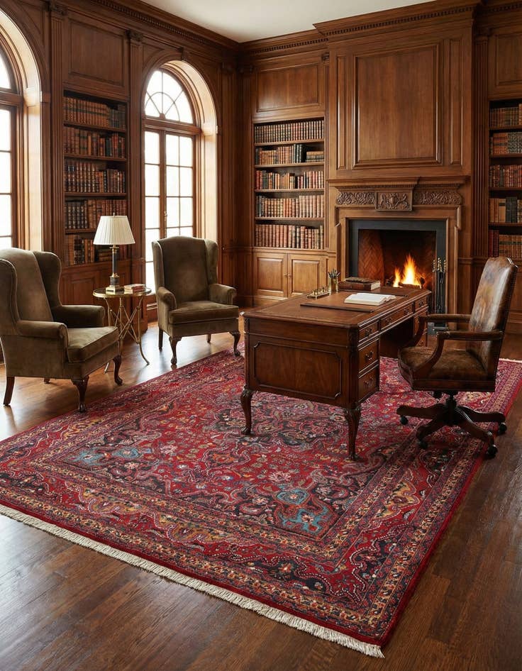 Detail image of 8' 5 x 11' 7 Mashad Wool Rug