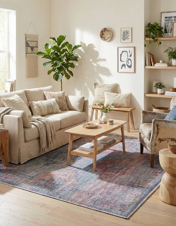 Detail image of 5' 3 x 5' 3  Washable Sisu Square Rug