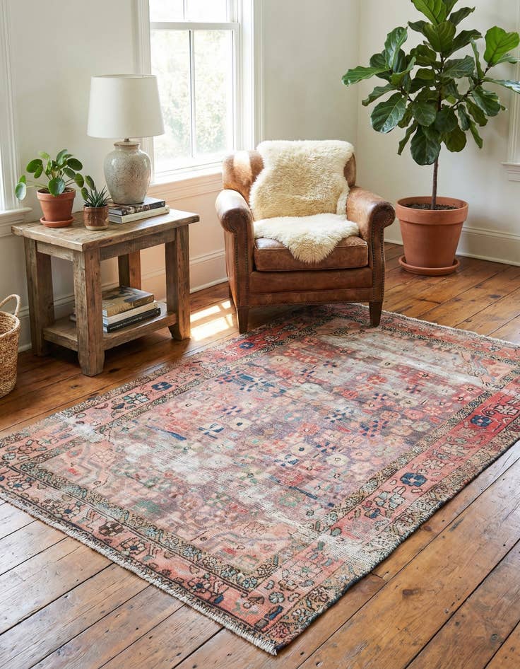 Detail image of 3' 10 x 6' 5  Hand Knotted Ultra Vintage Persian Wool Rug