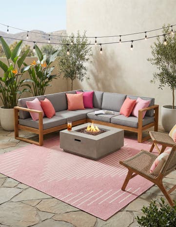 10' 8 x 10' 8 Easy-Clean Modern Indoor / Outdoor Square Rug
