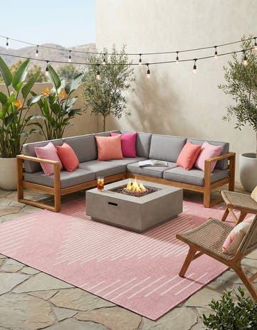 10' 8 x 10' 8 Easy-Clean Modern Indoor / Outdoor Square Rug